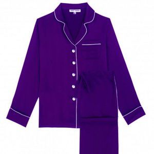 Luxury 100% Silk Purple Pajamas Women